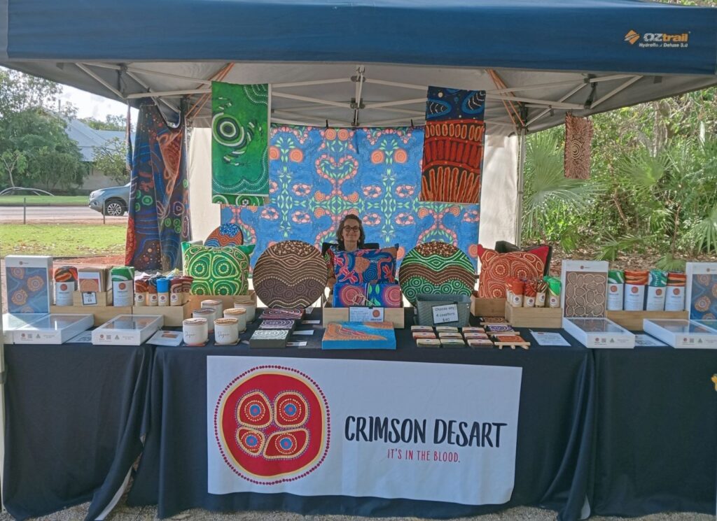 Crimson Desart stallholder at Broome Markets