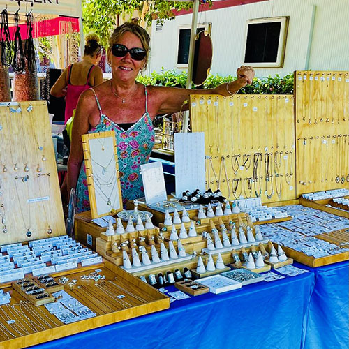 Kimmie Designs stallholder at Broome Market