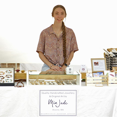 Mia Jade - stallholder at Broome Markets